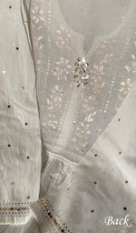 Load image into Gallery viewer, Women's Lakhnavi Handcrafted Mul Chanderi Semi - Stitched Kurta And Dupatta Set - HONC0242013