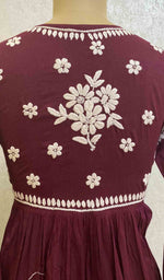 将图像加载到图库查看器中, Women's Lucknowi Handcrafted Cotton Chikankari Dress - HONC060130