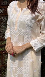 Load image into Gallery viewer, Areej Women's Lucknowi Handcrafted Cotton Chikankari Kurti - HONC0225189