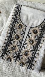 Load image into Gallery viewer, Women's Lakhnavi Handcrafted Mul Chanderi Unstitched Kurta And Dupatta Set - HONC0256385