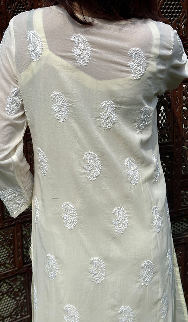 Soniya Women's Lucknowi Handcrafted Cotton Chikankari Kurti - HONC0210150