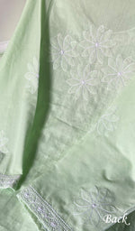 Load image into Gallery viewer, Aamina Women's Lakhnavi Handcrafted Cotton Semi - Stitched Chikankari Full Suit Material - HONC0180319