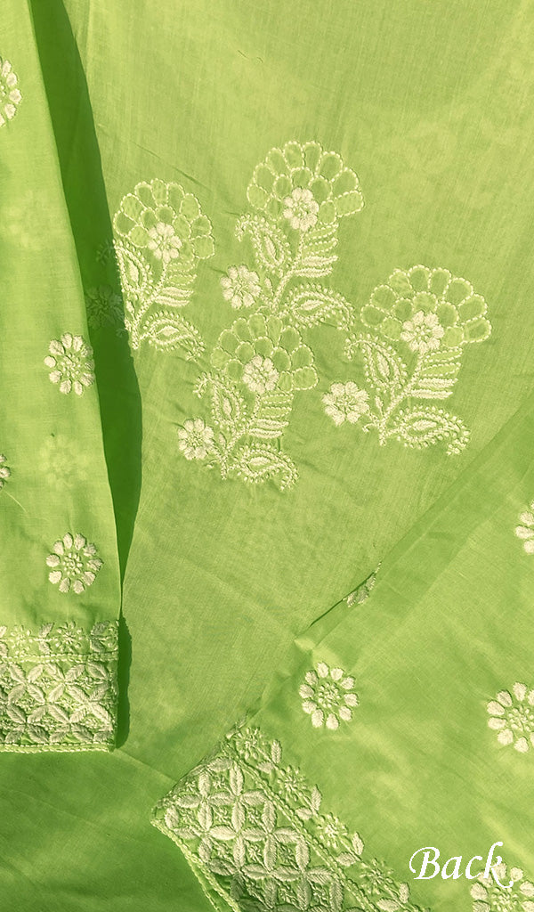 Cotton Green Women's Lakhnavi Handcrafted Cotton Chikankari Semi