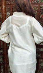 Load image into Gallery viewer, Afifa Women's Lakhnavi Handcrafted Chanderi Silk Chikankari Top And Pant Set - HONC0243260