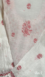 将图像加载到图库查看器中, Saziya Women's Lakhnavi Handcrafted Mul Chanderi Semi - Stitched Kurta And Dupatta Set - HONC0243861