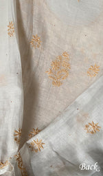 将图像加载到图库查看器中, Saziya Women's Lakhnavi Handcrafted Mul Chanderi Semi - Stitched Kurta And Dupatta Set - HONC0222865