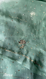 将图像加载到图库查看器中, Marifa Women's Lakhnavi Handcrafted Pure Organza Chikankari Unstitched Kurta And Dupatta Set- HONC0299978