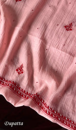 Load image into Gallery viewer, Aaliyah Women's Lakhnavi Handcrafted Mul Chanderi Semi - Stitched Kurta And Dupatta Set - HONC0241754