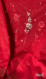 Load image into Gallery viewer, Fauzia Women's Lakhnavi Handcrafted Mul Chanderi Semi - Stitched Kurta And Dupatta Set - HONC0245059