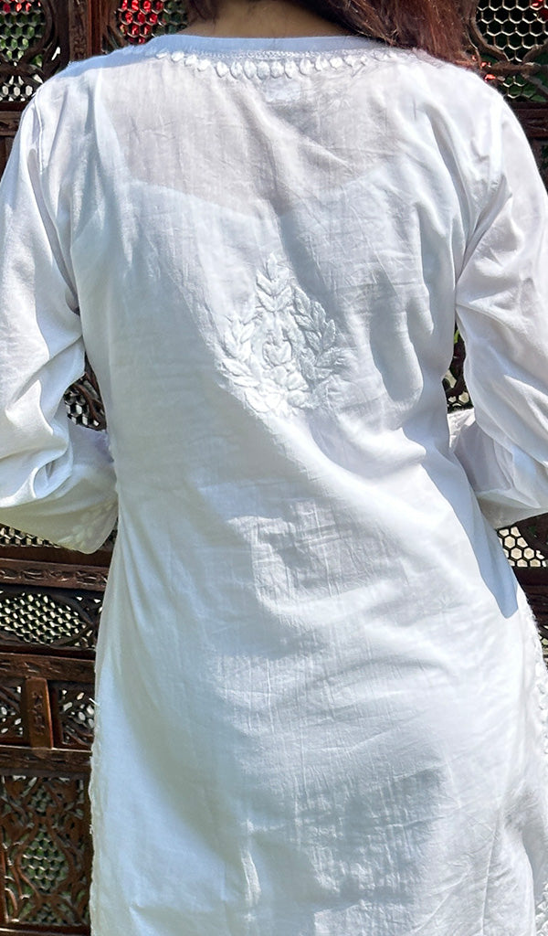 Nazneen Women's Lakhnavi Handcrafted Cotton Chikankari Kurta And Palazzo Set - HONC0239067