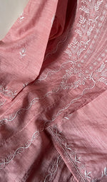 将图像加载到图库查看器中, Women's Lakhnavi Handcrafted Linen Cotton Semi -Stitched Anarkali And Dupatta Set - HONC0246476