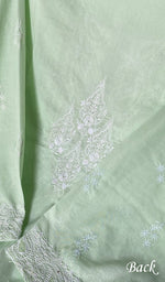 Load image into Gallery viewer, Women's Lakhnavi Handcrafted Pure Cotton Semi - Stitched Kurta And Dupatta Set - HONC0210110