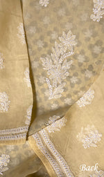 Load image into Gallery viewer, Women's Lakhnavi Handcrafted Cotton Chikankari Semi - Stitched Kurti Fabric - HONC0244110