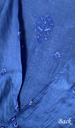 Load image into Gallery viewer, Saziya Women's Lakhnavi Handcrafted Mul Chanderi Semi - Stitched Kurta And Dupatta Set - HONC0243858