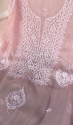 Load image into Gallery viewer, Kiara Women's Lakhnavi Handcrafted Pure Organza Chikankari Unstitched Kurta And Dupatta Set - HONC0225972