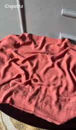 Load image into Gallery viewer, Women's Lakhnavi Handcrafted Viscose Georgette Chikankari Full Suit Material - HONC0271104