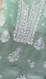 Load image into Gallery viewer, Kiara Women's Lakhnavi Handcrafted Pure Organza Chikankari Unstitched Kurta And Dupatta Set - HONC0225982