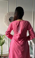 Load image into Gallery viewer, Women's Lucknowi Handcrafted Cotton Chikankari Kurti - HONC0330694