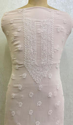 将图像加载到图库查看器中, Lucknowi Handcrafted Viscose Georgette Chikankari Unstitched Men's Kurta Fabric - HONC0112604