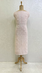 将图像加载到图库查看器中, Lucknowi Handcrafted Viscose Georgette Chikankari Unstitched Men's Kurta Fabric - HONC0112604