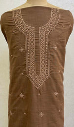 Load image into Gallery viewer, Lucknowi Handcrafted Cotton Chikankari Unstitched Men's Kurta Fabric - HONC0108794