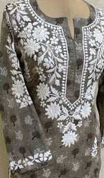 将图像加载到图库查看器中, Maiwish Women's Lakhnavi Handcrafted Printed Cotton Chikankari Kurti - HONC028353