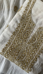 将图像加载到图库查看器中, Women's Lakhnavi Handcrafted Mul Chanderi Unstitched Kurta And Dupatta Set - HONC0248430