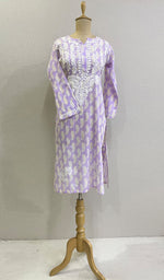 Load image into Gallery viewer, Sona Women's Lucknowi Handcrafted Cotton Chikankari Kurti - HONC0203595