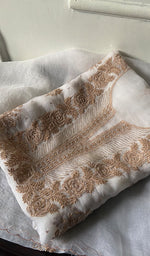 Load image into Gallery viewer, Women's Lakhnavi Handcrafted Pure Organza Chikankari Unstitched Kurta And Dupatta Set- HONC0336560