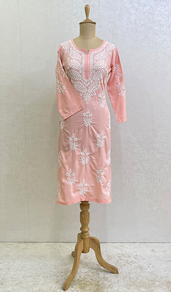 Cotton Pink Lucknowi Chikankari kurta