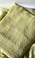 将图像加载到图库查看器中, Women's Lakhnavi Handcrafted Viscose Georgette Chikankari Full Suit Material - HONC0312590