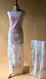 Load image into Gallery viewer, Women's Lakhnavi Handcrafted Mul Chanderi Unstitched Kurta And Dupatta Set - HONC0369033