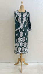 Load image into Gallery viewer, Women's Lucknowi Handcrafted Modal Cotton Chikankari Kurti - HONC084364