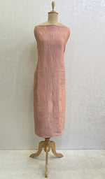 Load image into Gallery viewer, Women's Lakhnavi Handcrafted Chanderi Silk Chikankari Unstitched Kurti Fabric - Honc091931