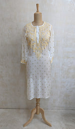 将图像加载到图库查看器中, Women's Lucknowi Handcrafted Pure Chiffon Chikankari Kurti - NC0901