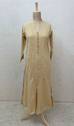 Load image into Gallery viewer, Women's Lucknowi Handcrafted Beige Cotton Chikankari Kurti - NC068814
