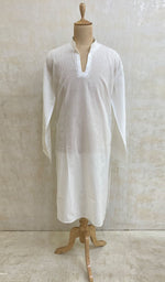 Load image into Gallery viewer, Men's Lucknowi Handcrafted Cotton Chikankari Kurta - NC069910