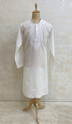 Load image into Gallery viewer, Men's Lucknowi Handcrafted Cotton Chikankari Kurta - NC069924