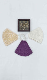 Load image into Gallery viewer, لکھنوی ہاتھ سے تیار کردہ چکنکاری ماسک (3 کا پیک) - NC0M777