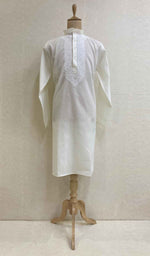 Load image into Gallery viewer, Men's Lucknowi Handcrafted Cotton Chikankari Kurta - HONC021585