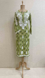 将图像加载到图库查看器中, Maiwish Women's Lakhnavi Handcrafted Printed Cotton Chikankari Kurti - HONC028347