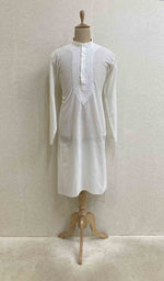 Load image into Gallery viewer, Men's Lucknowi Handcrafted Cotton Chikankari Kurta - HONC021777