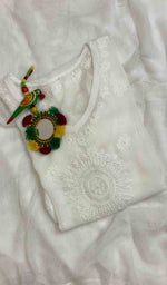 Load image into Gallery viewer, Women's Lakhnavi Handcrafted Viscose Georgette Chikankari Kurti - HONC029628