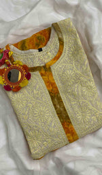 Load image into Gallery viewer, Women's Lucknowi Handcrafted Printed Modal Cotton Chikankari Dress - HONC059653
