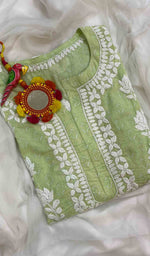 Load image into Gallery viewer, Women's Lakhnavi Handcrafted Printed Cotton Chikankari Kurti - HONC049610
