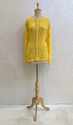 Load image into Gallery viewer, Women's Lakhnavi Handcrafted Fox-Georgette Chikankari Top - HONC067338