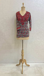 Load image into Gallery viewer, Women's Lakhnavi Handcrafted Crepe Chikankari Top - HONC067296