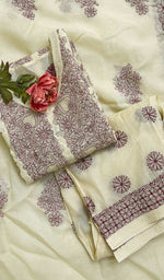 Load image into Gallery viewer, Women's Lakhnavi Handcrafted Cotton Chikankari Stitched Full Suit - HONC077792