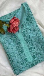 将图像加载到图库查看器中, Lakhnavi 手工制作的 Tussar 丝绸 Chikankari Kurti - HONC044073