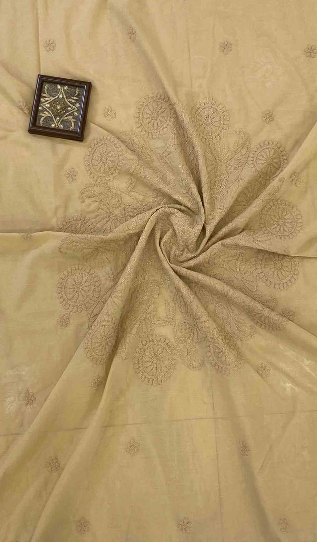 Lakhnavi Handcrafted Cotton Chikankari Table Cover - HONC041265